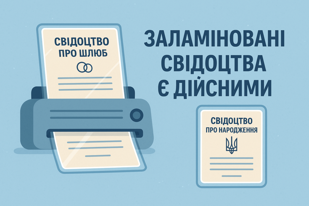 Заламіновані свідоцтва про шлюб або народження